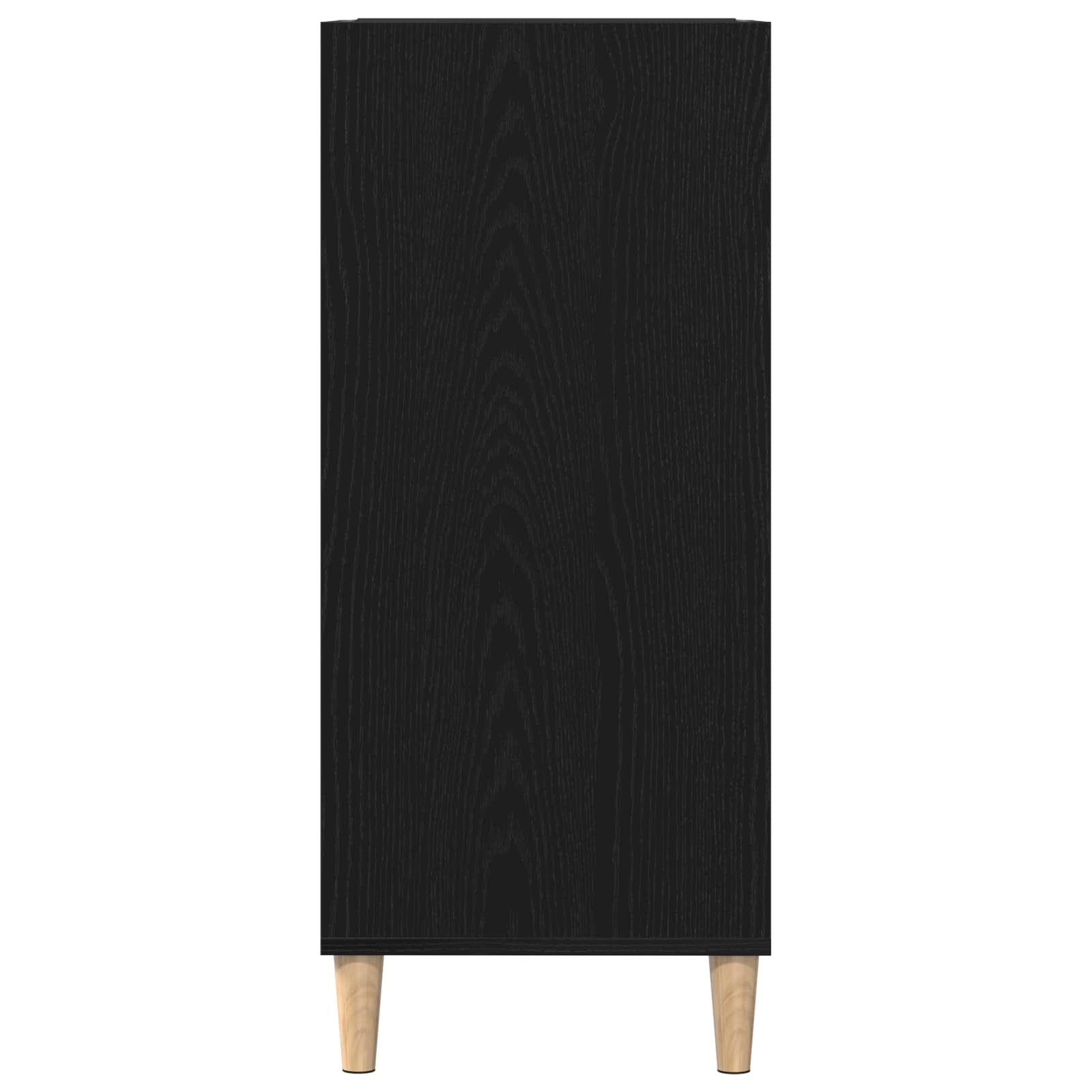 Schallplattenschrank Schwarz Eichen-Optik 84,5 x 38 x 89 cm