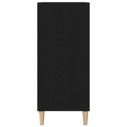 Schallplattenschrank Schwarz Eichen-Optik 84,5 x 38 x 89 cm