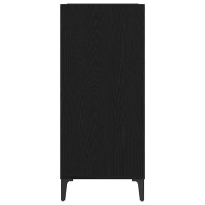 Schallplattenschrank Schwarz Eichen-Optik 84,5 x 38 x 89 cm