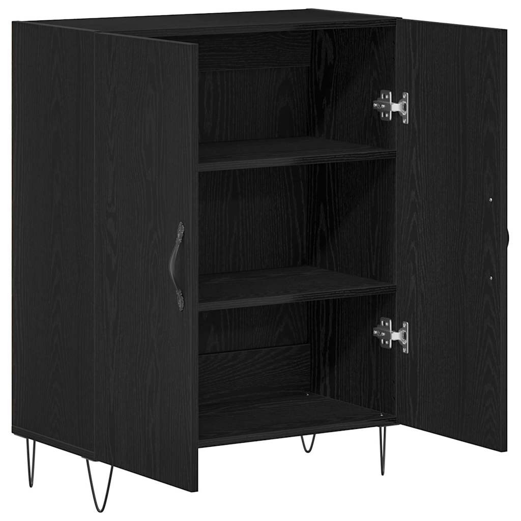 Sideboard Schwarz Eichen-Optik 69,5 x 34 x 90 cm Holzwerkstoff