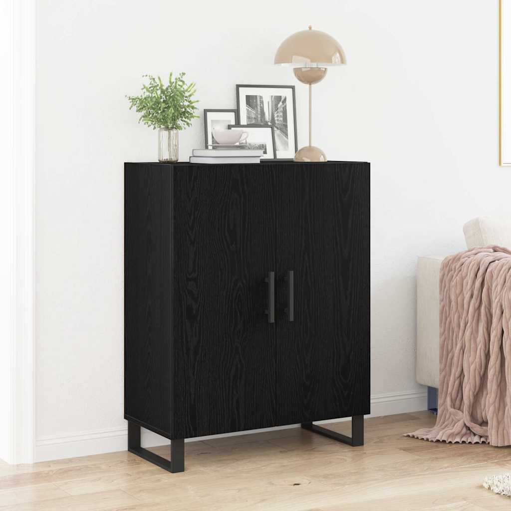 Sideboard Schwarz Eichen-Optik 69,5 x 34 x 90 cm Holzwerkstoff