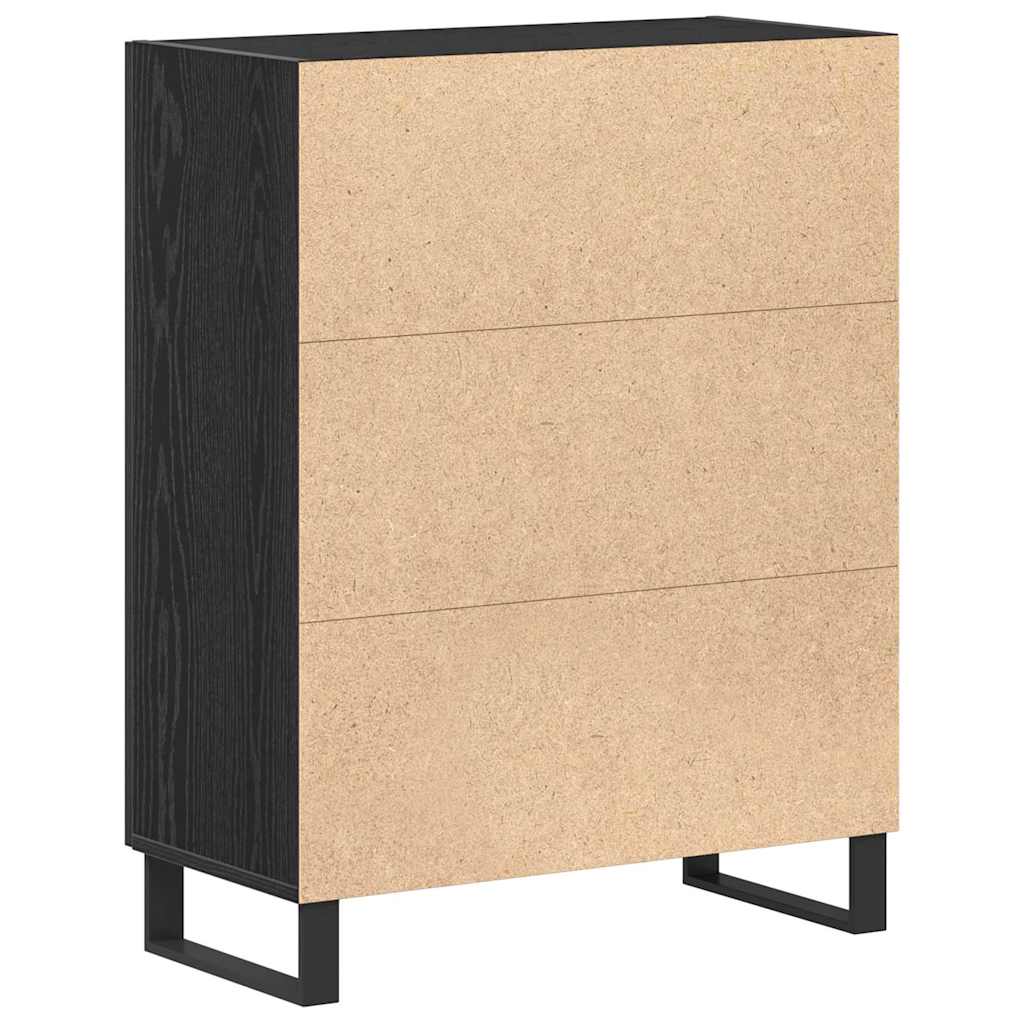Sideboard Schwarz Eichen-Optik 69,5 x 34 x 90 cm Holzwerkstoff