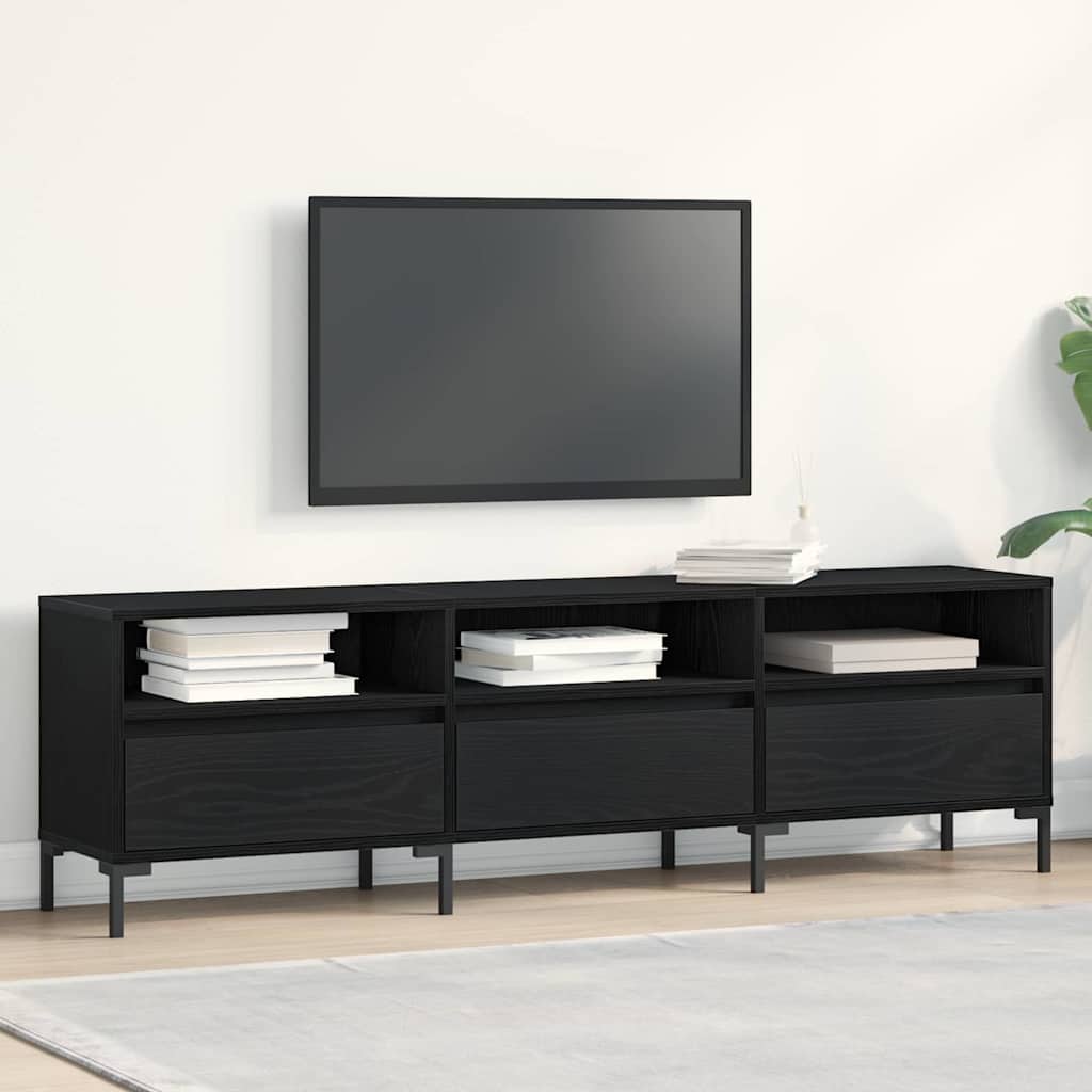 TV-Schränk 150 x 30 x 44,5 cm Schwarz Eichen-Optik