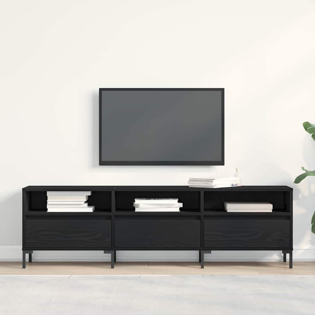 TV-Schränk 150 x 30 x 44,5 cm Schwarz Eichen-Optik