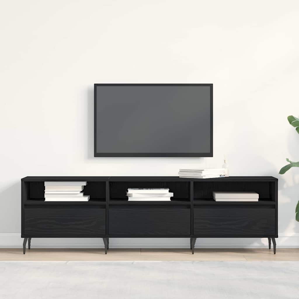 TV-Schränk 150 x 30 x 44,5 cm Schwarz Eichen-Optik