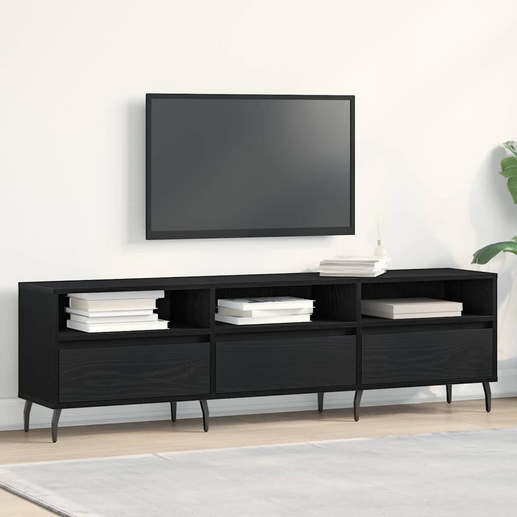 TV-Schränk 150 x 30 x 44,5 cm Schwarz Eichen-Optik