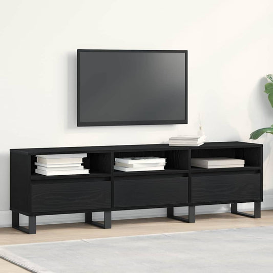 TV-Schränk Schwarz Eichen-Optik 150 x 30 x 44.5 cm