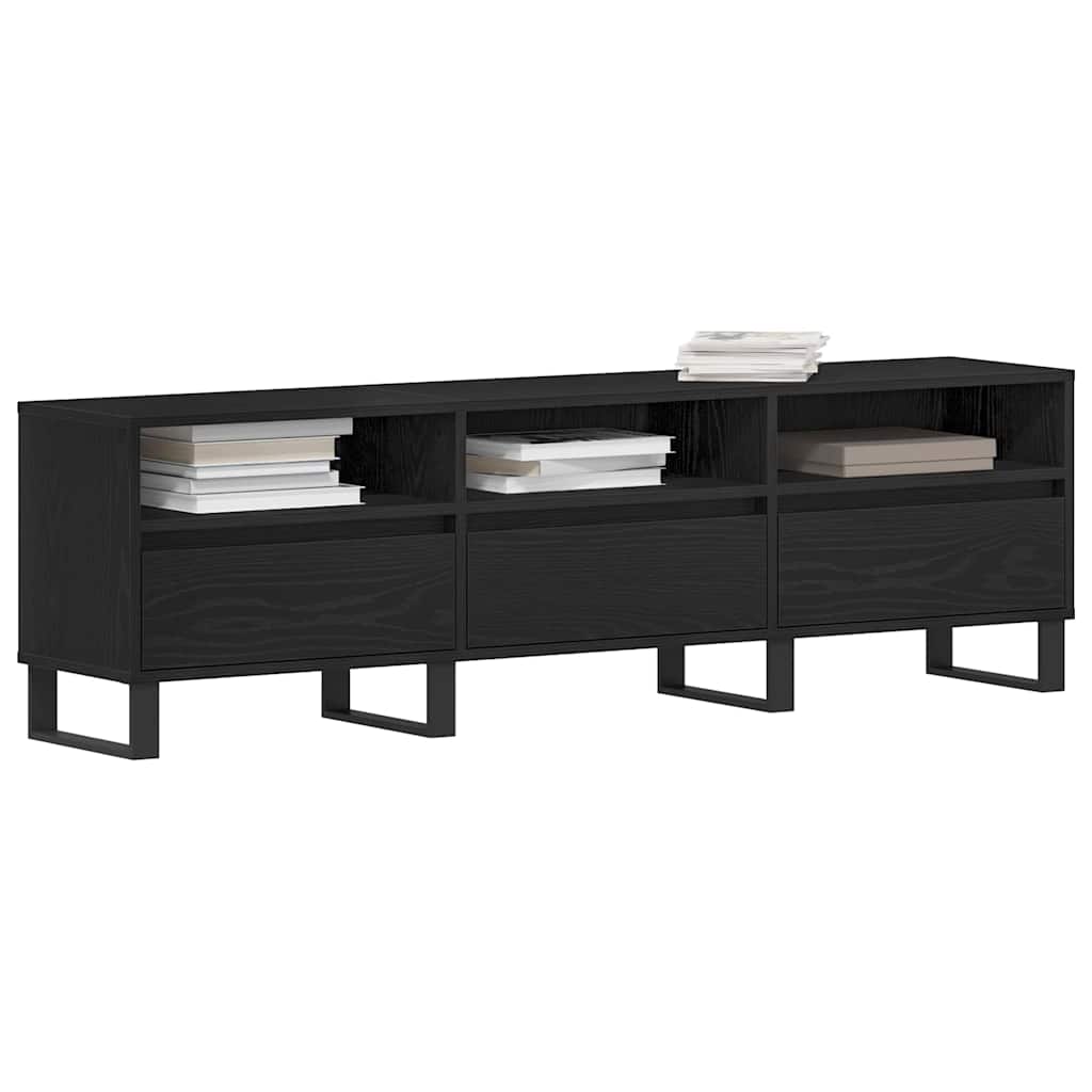 TV-Schränk Schwarz Eichen-Optik 150 x 30 x 44.5 cm