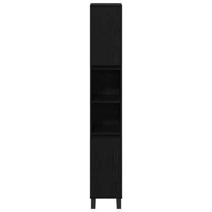 Badezimmerschrank Schwarz Eichen-Optik 30 x 30 x 190 cm