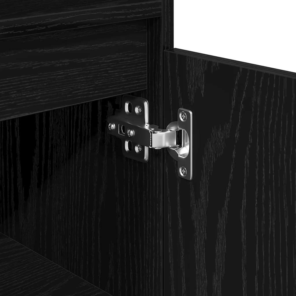 Badezimmerschrank Schwarz Eichen-Optik 30 x 30 x 100 cm