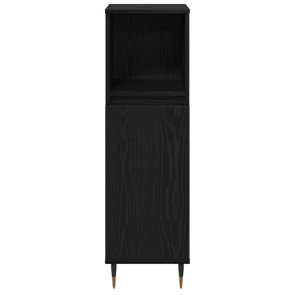 Badezimmerschrank Schwarz Eichen-Optik 30 x 30 x 100 cm