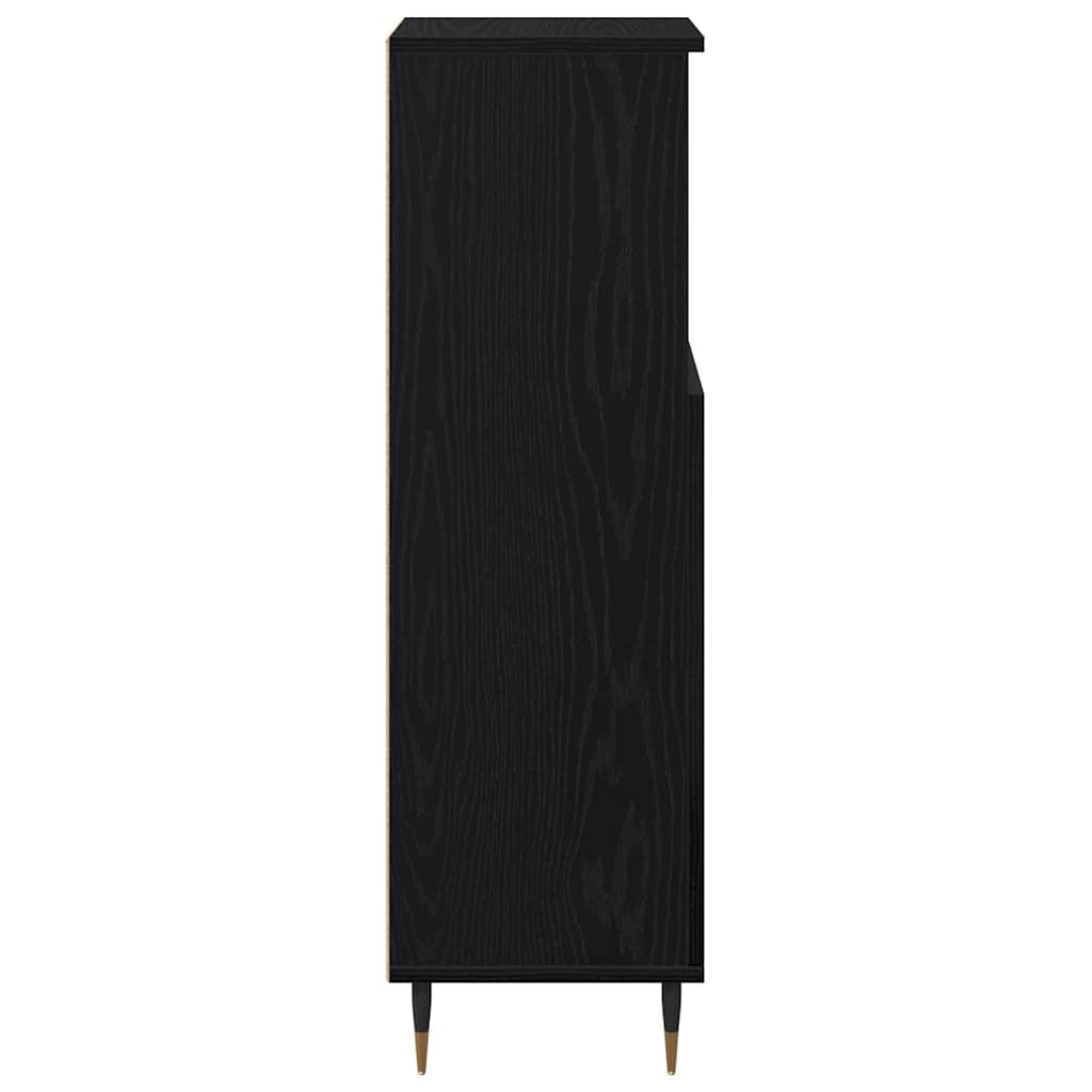 Badezimmerschrank Schwarz Eichen-Optik 30 x 30 x 100 cm