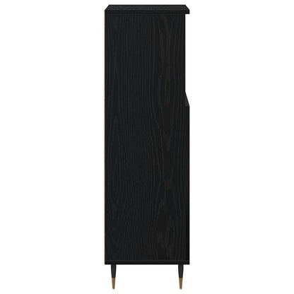 Badezimmerschrank Schwarz Eichen-Optik 30 x 30 x 100 cm