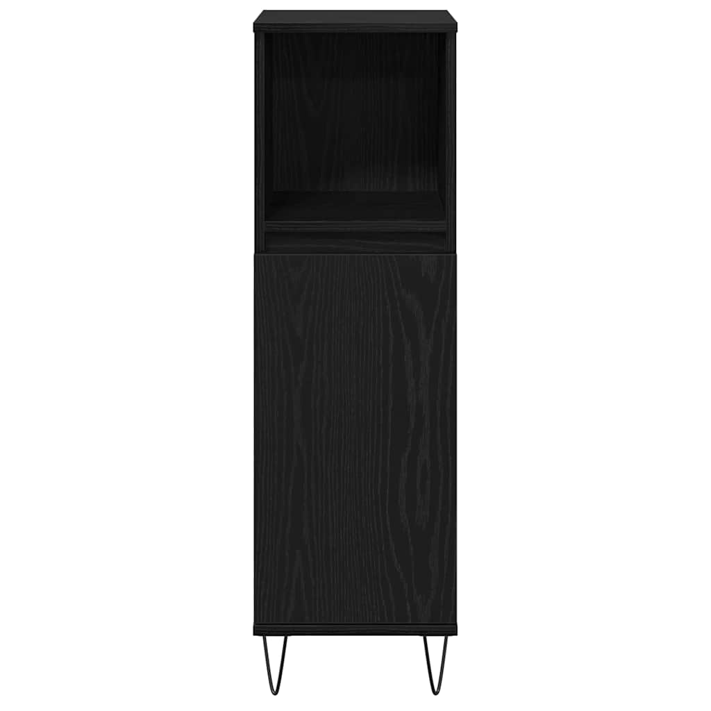 Badezimmerschrank Schwarz Eichen-Optik 30 x 30 x 100 cm
