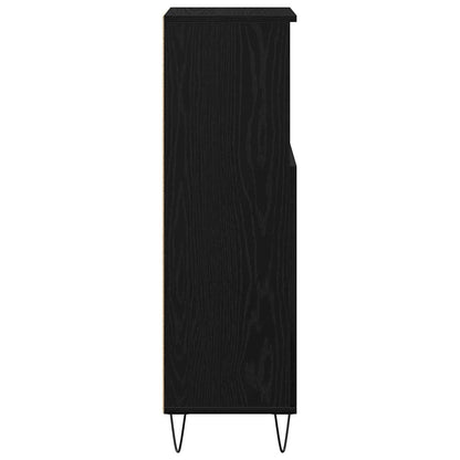 Badezimmerschrank Schwarz Eichen-Optik 30 x 30 x 100 cm