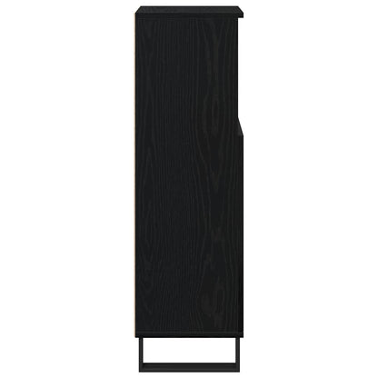 Badezimmerschrank Schwarz Eichen-Optik 30 x 30 x 100 cm