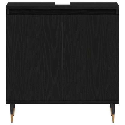 Waschbeckenschrank Schwarz Eichen-Optik 58 x 33 x 60 cm