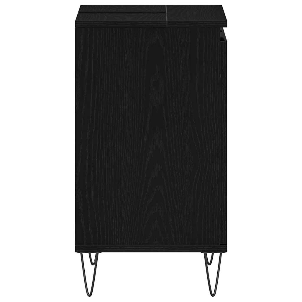 Waschbeckenschrank Schwarz Eichen-Optik 58 x 33 x 60 cm