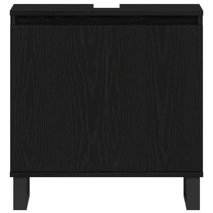 Waschbeckenschrank Schwarz Eichen-Optik 58 x 33 x 60 cm