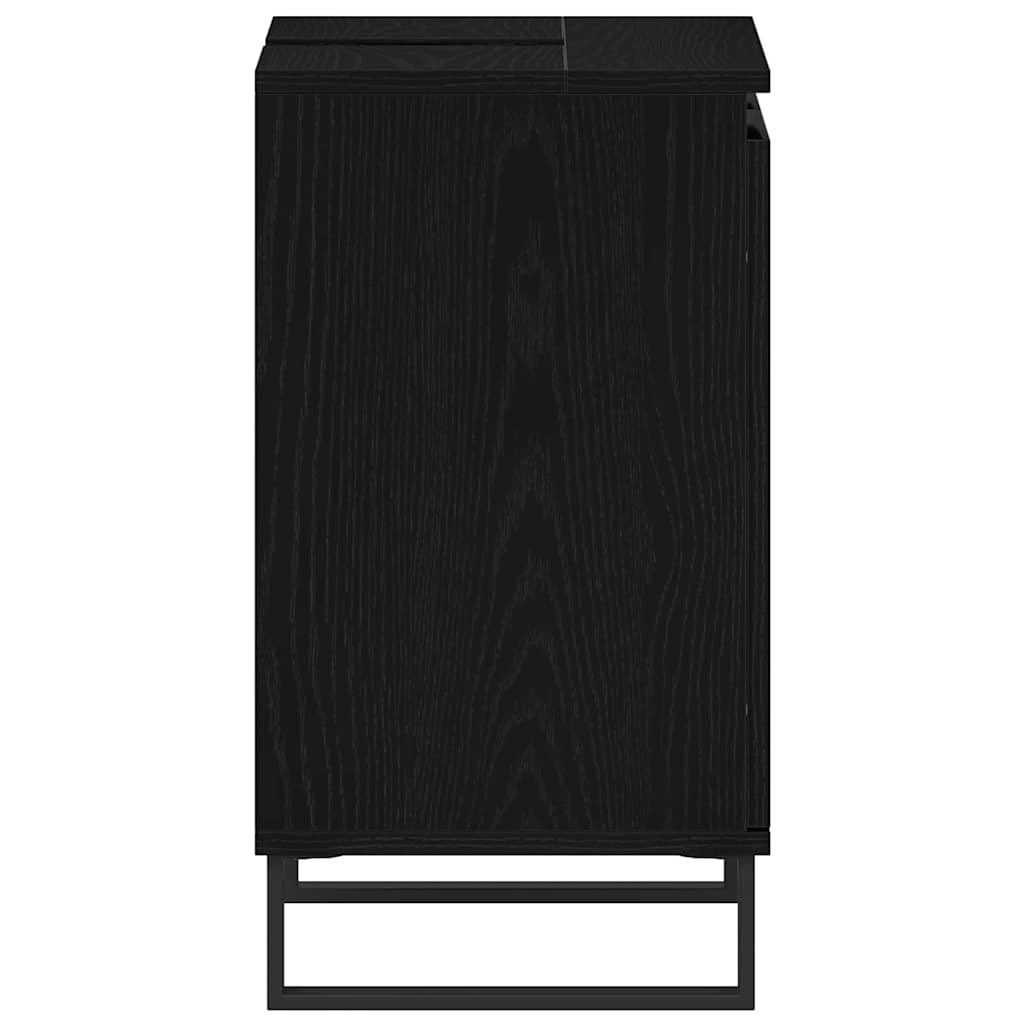 Waschbeckenunterschrank mit Tür Schwarze Eiche 58 x 33 x 60 cm