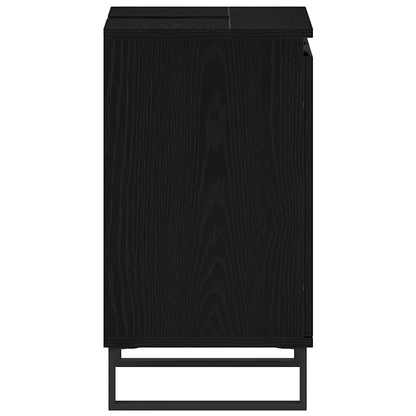 Waschbeckenschrank Schwarz Eichen-Optik 58 x 33 x 60 cm