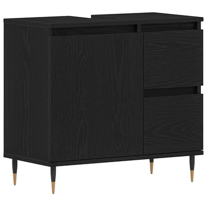 Badezimmerschrank Schwarz Eichen-Optik 65 x 33 x 60 cm