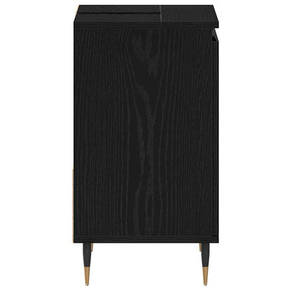 Badezimmerschrank Schwarz Eichen-Optik 65 x 33 x 60 cm