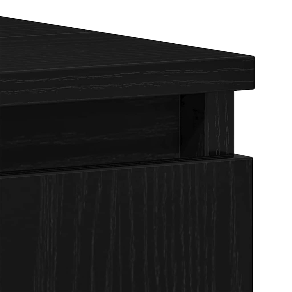 Waschbeckenunterschrank mit Tür Schwarze Eiche 80 x 33 x 60 cm