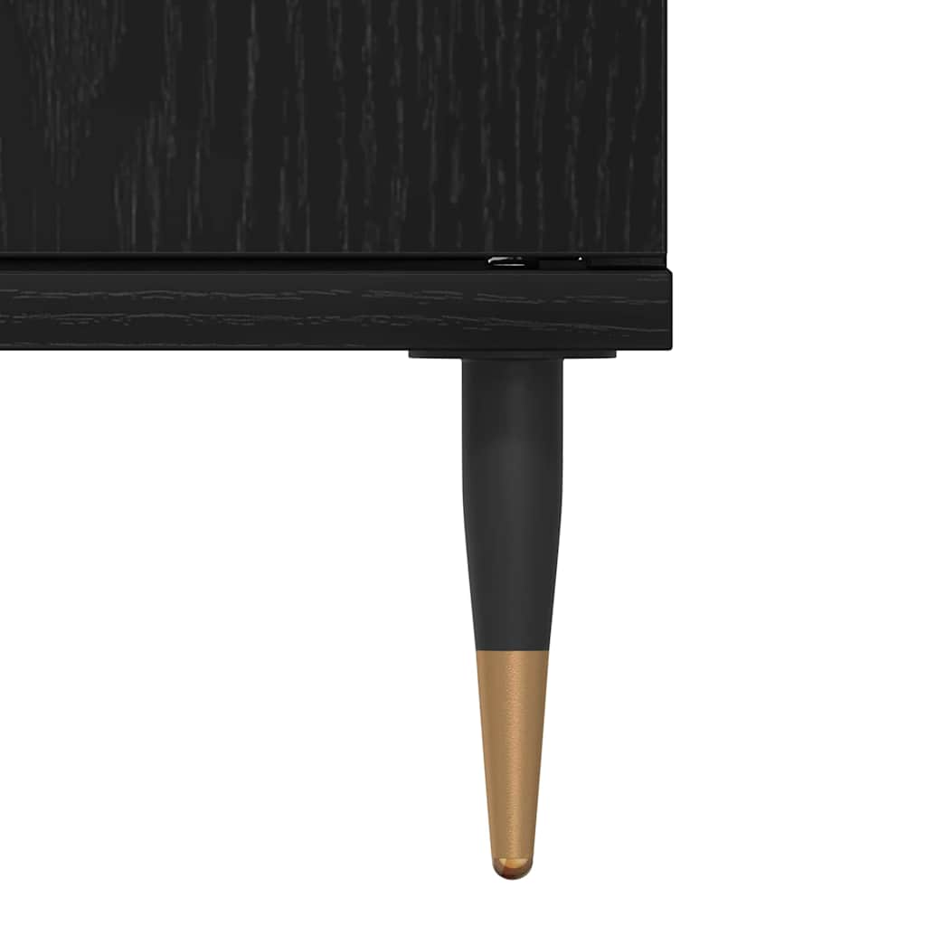 Waschbeckenschrank Schwarz Eichen-Optik 80 x 33 x 60 cm