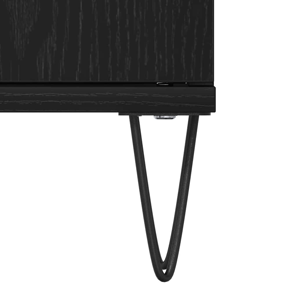 Waschbeckenschrank Schwarz Eichen-Optik 80 x 33 x 60 cm