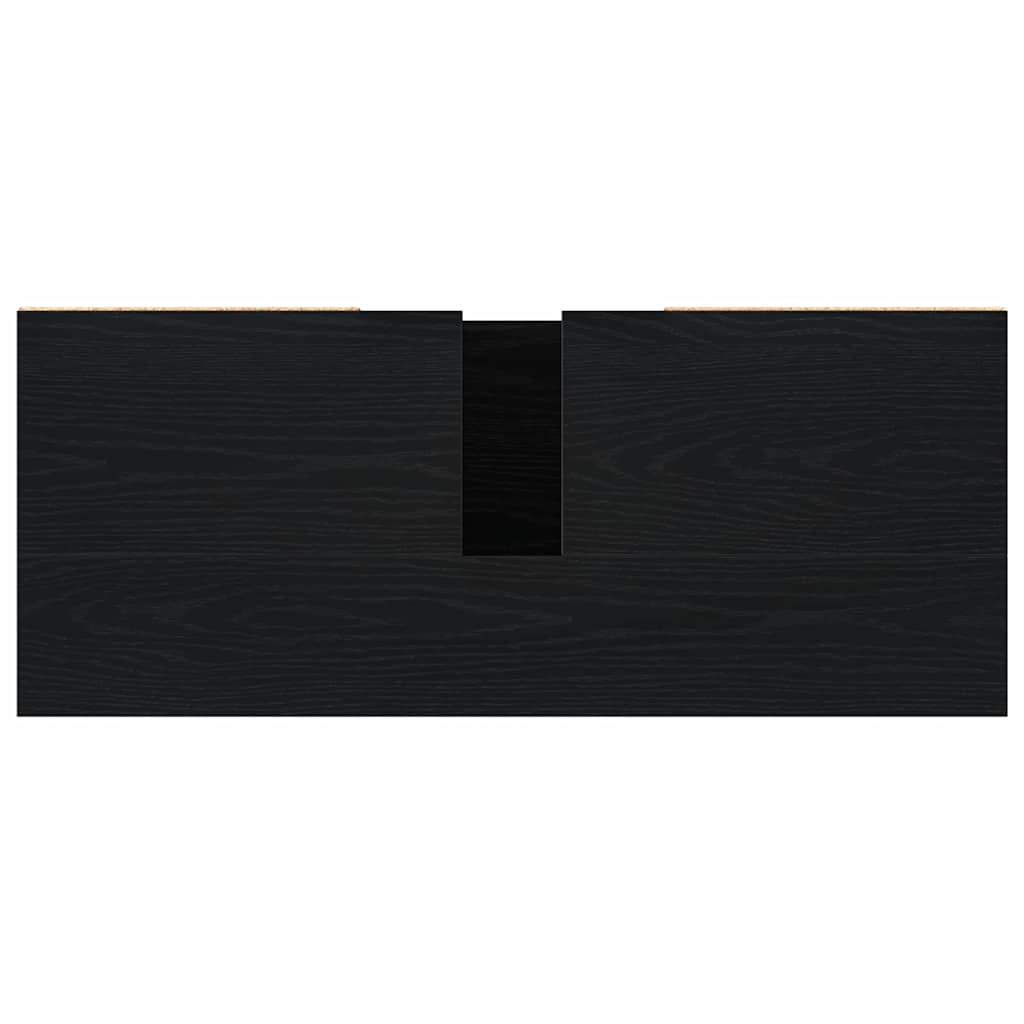 Waschbeckenschrank Schwarz Eichen-Optik 80 x 33 x 60 cm