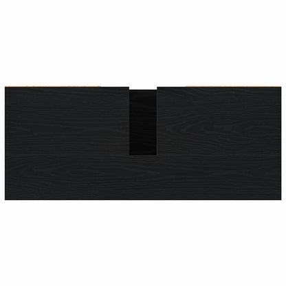 Waschbeckenschrank Schwarz Eichen-Optik 80 x 33 x 60 cm