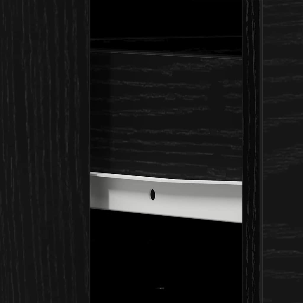 Badezimmerschrank Schwarz Eichen-Optik 80 x 33 x 60 cm