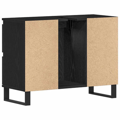 Badezimmerschrank Schwarz Eichen-Optik 80 x 33 x 60 cm