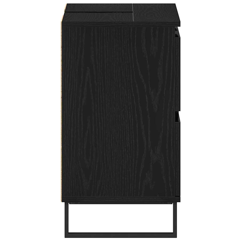 Badezimmerschrank Schwarz Eichen-Optik 80 x 33 x 60 cm