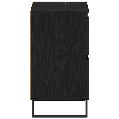 Badezimmerschrank Schwarz Eichen-Optik 80 x 33 x 60 cm