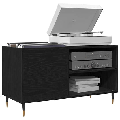 Schallplattenschrank Schwarz Eichen-Optik 85 x 38 x 48 cm