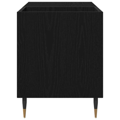 Schallplattenschrank Schwarz Eichen-Optik 85 x 38 x 48 cm