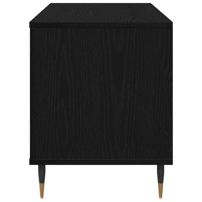 Schallplattenschrank Schwarz Eichen-Optik 100 x 38 x 48 cm