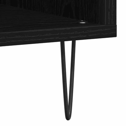 Schallplattenschrank Schwarz Eichen-Optik 100 x 38 x 48 cm