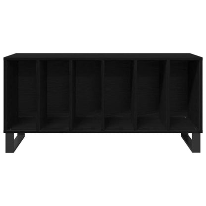 Schallplattenschrank Schwarz Eichen-Optik 100 x 38 x 48 cm