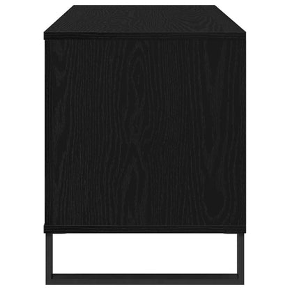 Schallplattenschrank Schwarz Eichen-Optik 100 x 38 x 48 cm