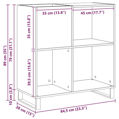 Schallplattenschrank Altholz 84,5 x 38 x 89 cm Holzwerkstoff