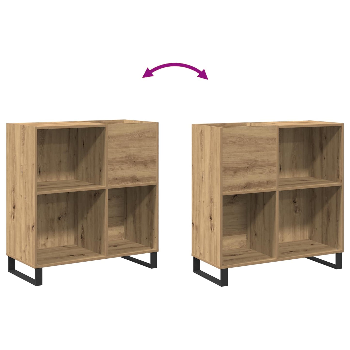 Schallplattenschrank Artisan-Eiche 84,5 x 38 x 89 cm