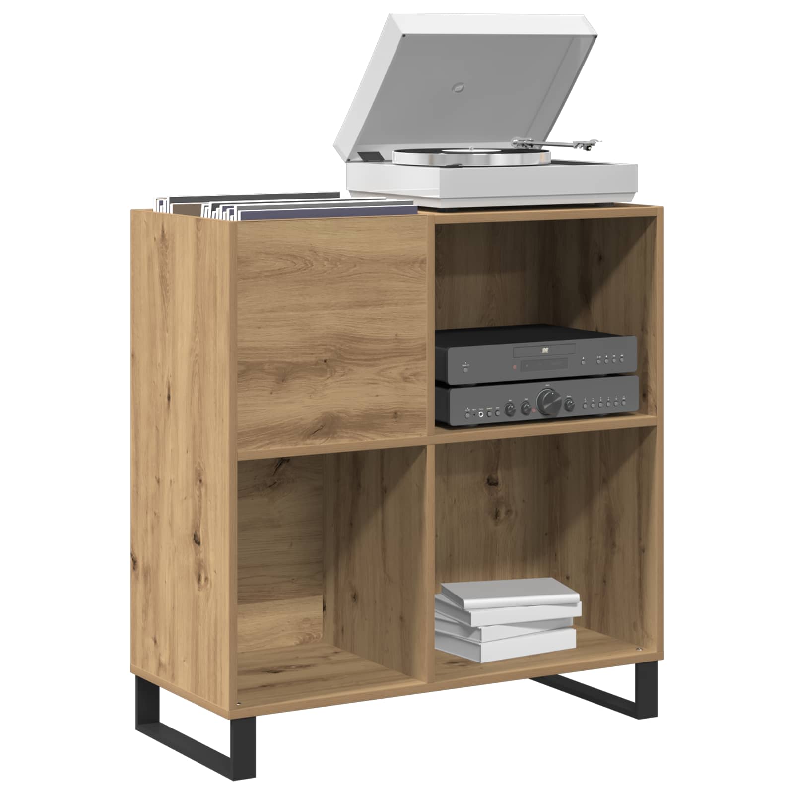 Schallplattenschrank Artisan-Eiche 84,5 x 38 x 89 cm