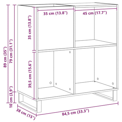 Schallplattenschrank Artisan-Eiche 84,5 x 38 x 89 cm