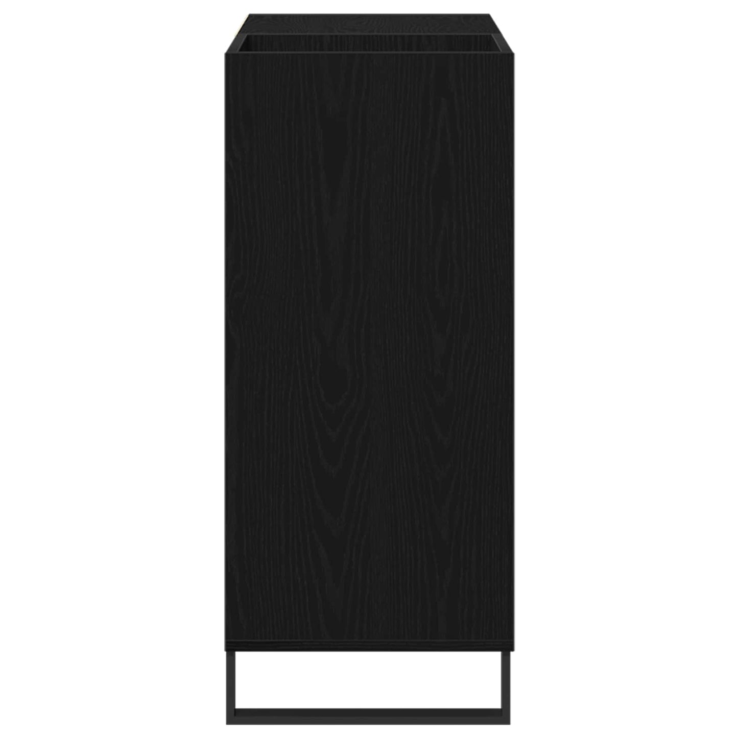 Schallplattenschrank Schwarz Eichen-Optik 84,5 x 38 x 89 cm