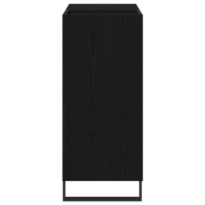 Schallplattenschrank Schwarz Eichen-Optik 84,5 x 38 x 89 cm
