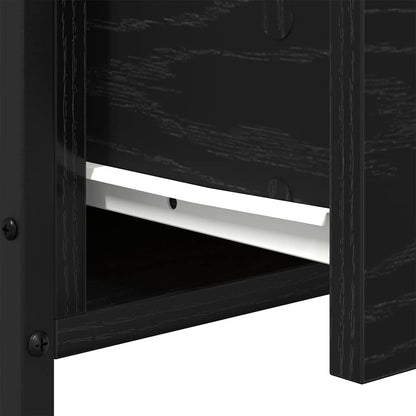 Nachttisch 2 stk. Schwarz Eichen-Optik 34 x 35,5 x 70 cm