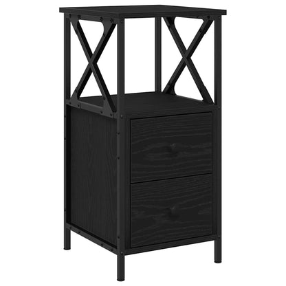 Nachttisch 2 stk. Schwarz Eichen-Optik 34 x 35,5 x 70 cm